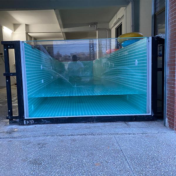 Cutting Service Steel Structure Prefab Pool with 100mm Acrylic Window from AUPOOL OEM