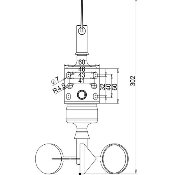 IP64 Protection level BGT DC 5V 0-5V T Type anemometers and vanes for Weather Station
