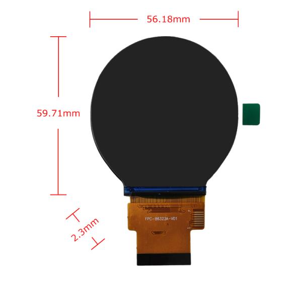 Industrial High Brightness LCD Screen 480×480 Resolution 2.1 Inch Round IPS LCD Display