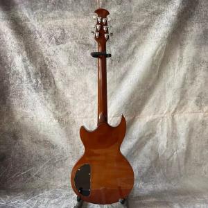 Custom Flamed Maple Veneer Pearloid Notched Block Inlays OVATION Electric Guitar