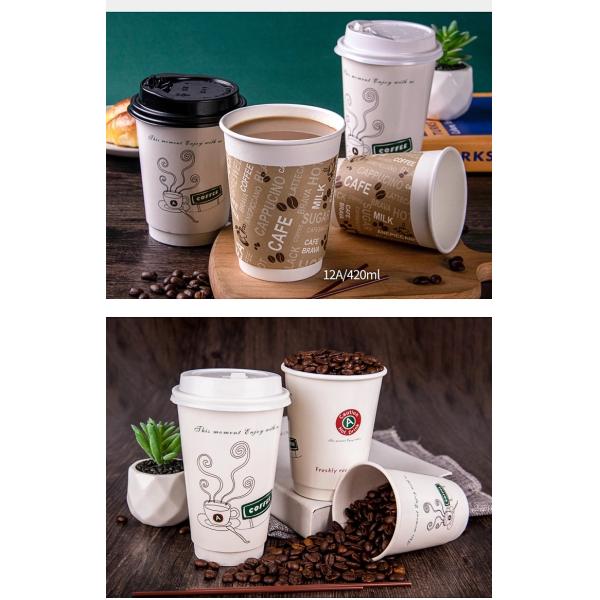 12OZ DISPOSSIBLE PAPER CUPS WITH LIDS FOR HOT DRINKS PAPER BOWL SOUP CUP