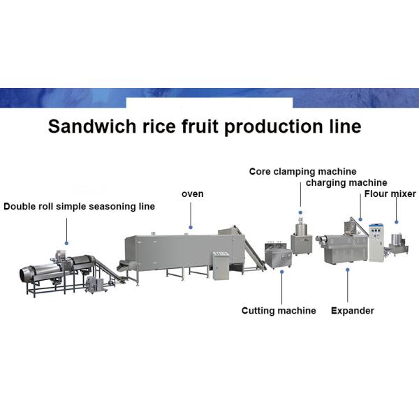 Chocolate Jam Peanut Butter Sandwich Core Filled Rice Cracker Puffed Snack Food Production Line Processing Equipment