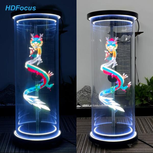 Mini 3D Holographic Projector Fan Splicing Cylindrical Hologram Fan Human Transparent Cabinet Solution Display Equipment