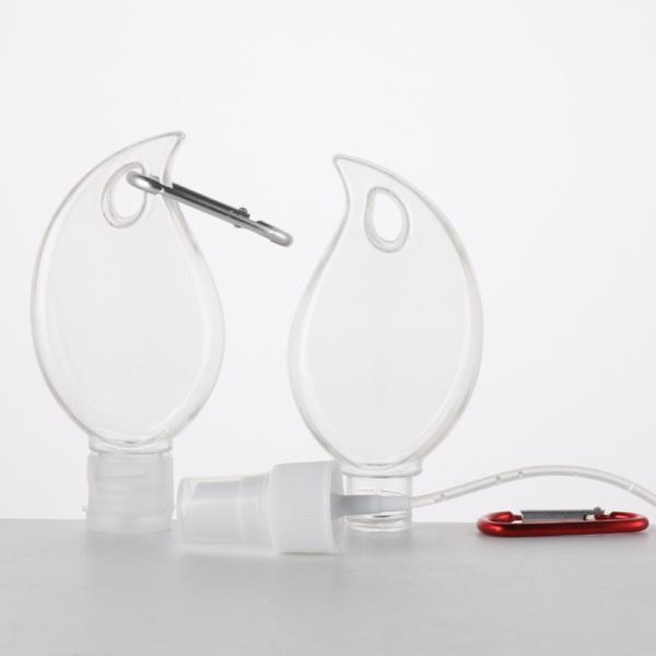 60ml 50ml Alcohol Keychain Spray Bottles Empty Heart Hook PET