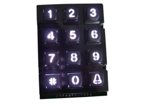 Quality Blue Backlight 12 Key Numeric Metal Keypad For Taiwan Security Control for sale