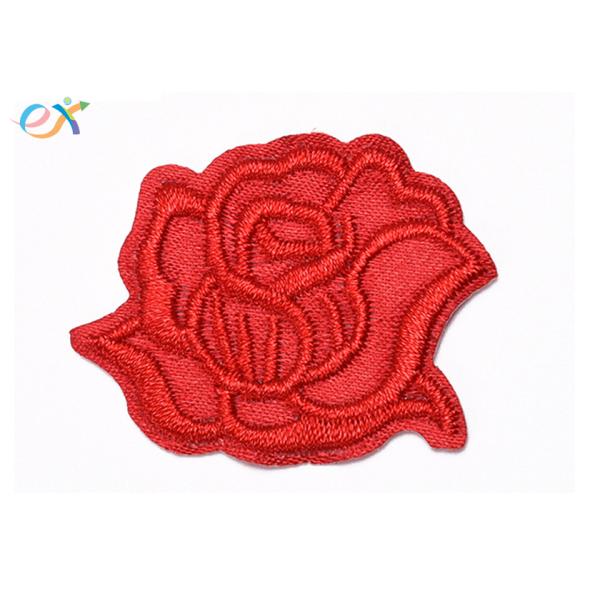 Subshrubby Peony Flower Single Embroidered Patch For Sheet Clothes In Blue