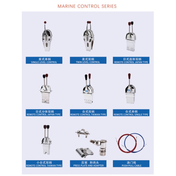Marine Boat Ship American Throttle Controls Single Level Control Handle Throttle Head