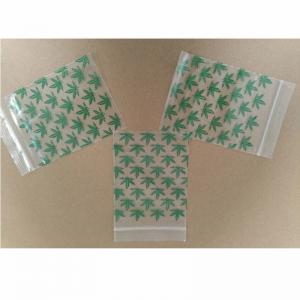 Quality 7.5x11.5 Cm Green Weed Mini Plastic Zipper Bags For Rings Earrings Jewelry for sale