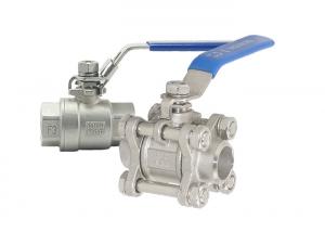 Quality Chemical Resistant Three Piece Ball Valve Full Bore Titanium Or Ss Material for sale