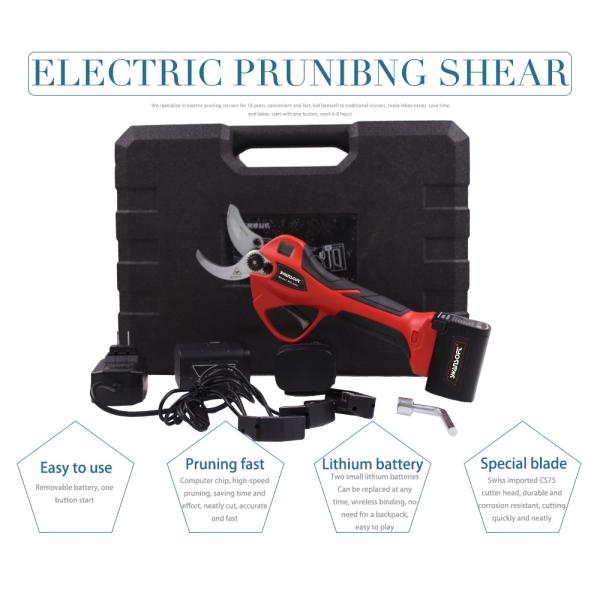 Swansoft  4.0CM Electric Secateurs Electric Pruner Lithium Battery Pruning Shears Bypass Handheld Trimmers