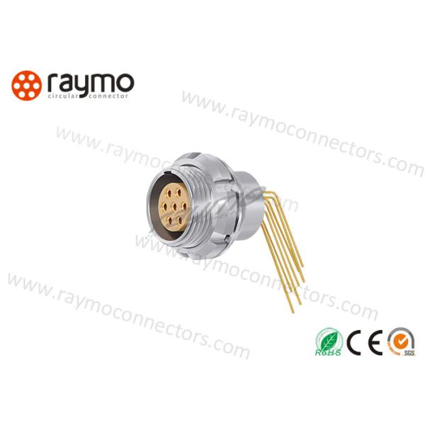 Elbow Signal Printed Circuit Connectors Push Pull Type 1B 7 Pins Broadcast