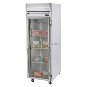 Quality Glass Door Stainless Steel Standing Upright Restaurant Kitchen Refrigerator Freezer Vertical Commercial for sale