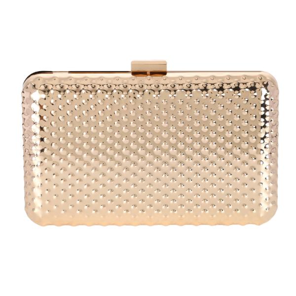 16.5*10.9cm Square Closure Gold Clutch Bag Frames With Handles