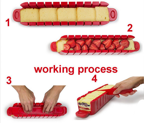 ABS Kitchen Baking Tools Stackable Appetizer Maker Red SGS 38 * 7 * 7cm