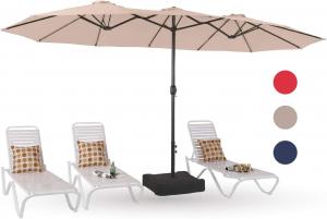 Quality Patio Umbrellas, Outdoor Market Large Umbrella wirh Base, Rectangle Long Double-Sided Umbrella Yard Lawn Garden for sale