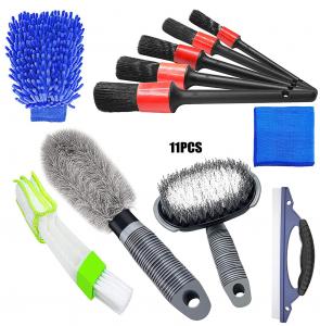 Quality 4inch 3.5inch 11pcs Car Clean Tools Car Washing Brush Kit for sale