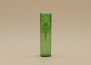 Quality Clear Green Refillable Glass Perfume Spray Bottles With AS Rectangle Bottle Cover for sale