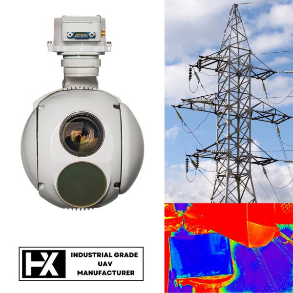 3KM Laser Ranging 640X512 Thermal Drone Pod 1KG Weight 0.4µM~0.9µM Working Wavelength 15KM Detection Range
