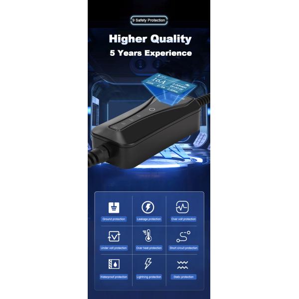 Portable Evse Charging Adapter Wallbox Ev OBC Charger With CEE 4pin