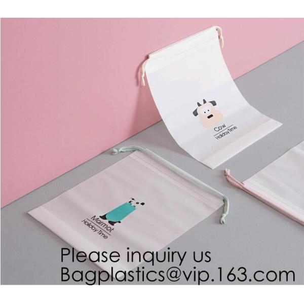 Double waterproof Drawstring Poly Plastic Bags Reusable red pe small drawstring bags Eco-Friendly Waterproof Cartoon Ani