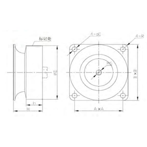JZP-10.5 Industrial Rubber Shock Absorber 60mm Wide High Vibration Reduction