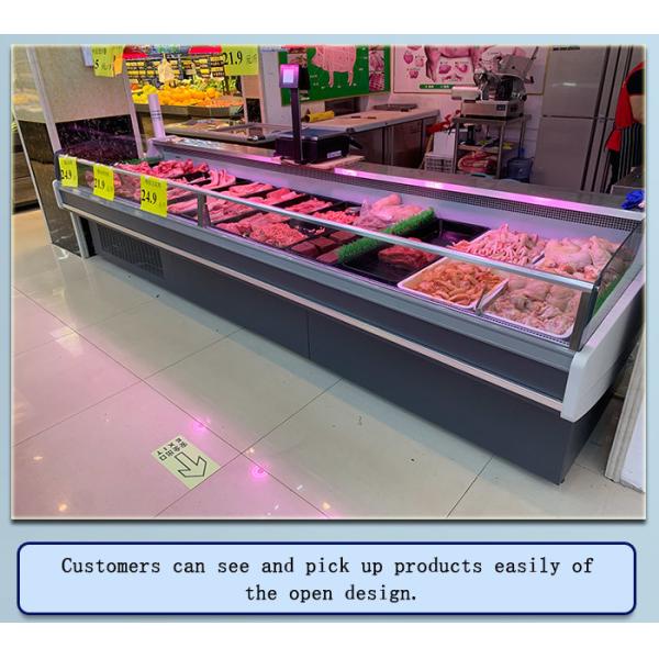 Customized 1875mm Length Meat Display Case , 380L Food Display Cooler Refrigerator