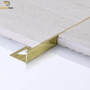 Buy cheap 12.5mm Metal Tile Trims Aluminum Alloy 6063 Material Polish Bright Gold Color from wholesalers
