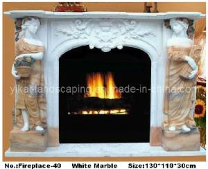 China Figure Stone Fireplace Surround by Hand Carved on sale
