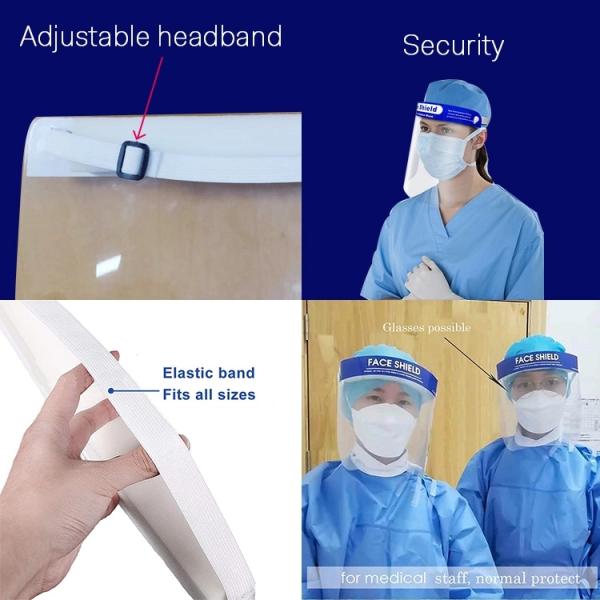 Fluid Resistant Full Protective Face Shield , Splash Face Shield Wrap Around