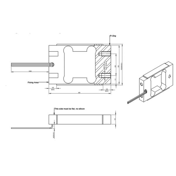 Single Point Load Cell IP65 Side Mounted 1- 30kg Food Packaging Machines Auto Filling Machines Customizable -WL-119