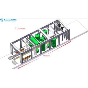 11 Brushes Automatic Tunnel Car Wash Machine length 14900mm
