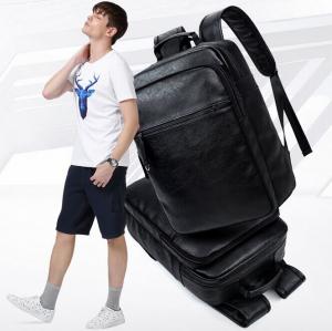 China New Men's Travel Backpack Korean Backpack Leisure Student Schoolbag Soft PU Leather men backpack bag on sale