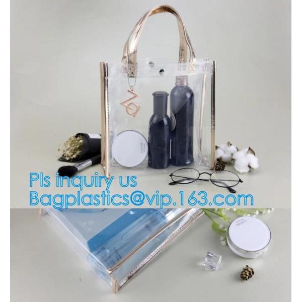 Custom Stadium Tote Bag Clear Shoulder PVC Bag with Zipper, pvc letter bucket bag clear transparent jelly shoulder tote