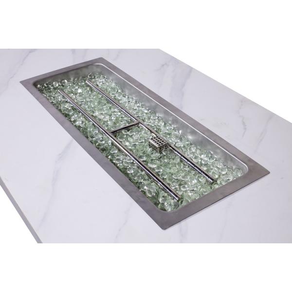 50000 BTU Rectangular Table Top Fire Pit Contemporary Design