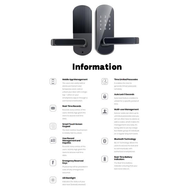 Home Smart Tuya App Wifi Digital Smart KeyPad Electronic Deadbolt Door Lock M7W unlocked by card ,code ,key and wifi app