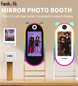 Quality Digital Automatic Smart Mirror Surface Touch Screen Photobooth With HD Camera Photo Printer for sale
