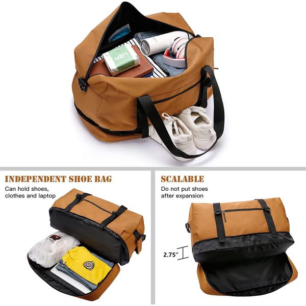 Large capacity Gym Waterproof Duffel custom Travel Bag With Shoes Compartment Overnight