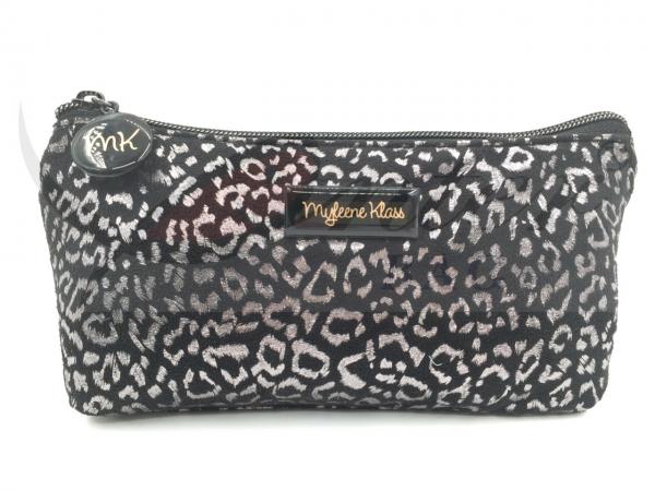 Buy Silver Leopard Zipper Cosmetic Bags , Small Cosmetic Pouch 9"X4.5"X1.5" at wholesale prices