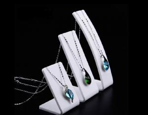 Quality Bracelet and Necklace Jewelry Display White Slanted Acrylic Stand Height 95, 135,175mm for sale