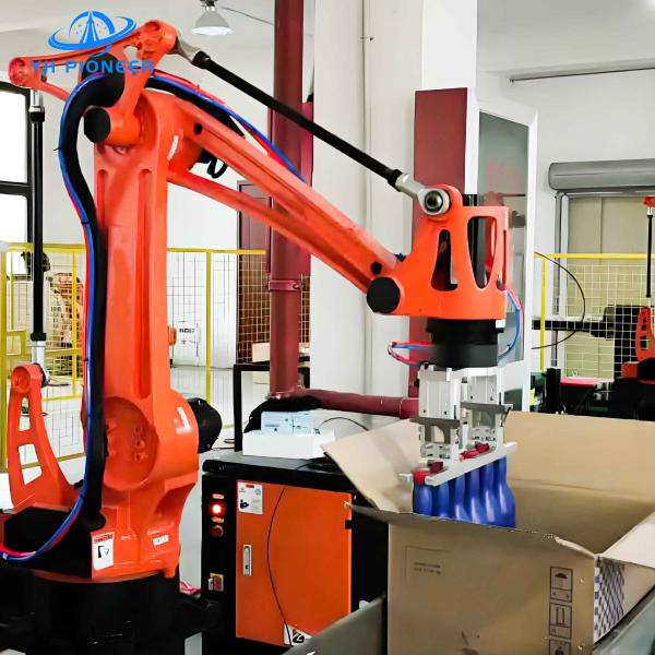 20~35Cartons/Min Robotic Bottle Case Packing Machine With Servo Dividing System