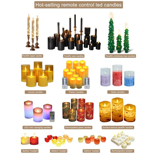 Handmade Eco Friendly LED Taper Candle with Remote Control for Home Decor