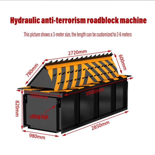3.7KW K12 Hydraulic Road Blocker System IP68 Automatic Road Blocker