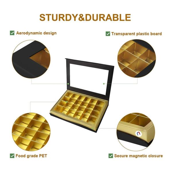 24 Cavities Custom Chocolate Sweet Gift Boxes Packaging With Window