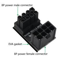 China ATX 8Pin Female To 8pin Male 180 Degree Angled Adapter For Desktops Graphics Card for sale