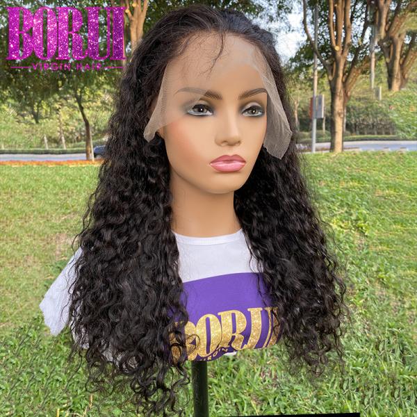 Buy Wholesale High Quality Water Wave Human Hair Lace Frontal Wigs For Black Women at wholesale prices