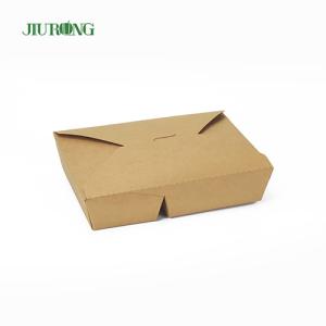 Quality Biodegradable Kraft 1480ml Disposable Paper Food Containers With Lids for sale