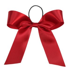 Brown Elastic Satin Ribbon Bows Gift Wrapping For Red Wine Bottle