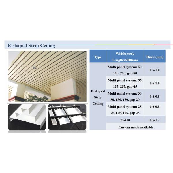 Lightweight Aluminium Baffle Strip Ceiling Acoustic G shaped Drop Ceiling For Opera House