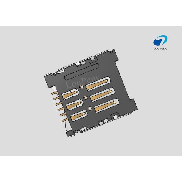 SIM Connectors, SIM Card Connectors, 2FF mini SIM Compatible Card, 6 Position, 2.54mm [.1in] Centerline,SMT