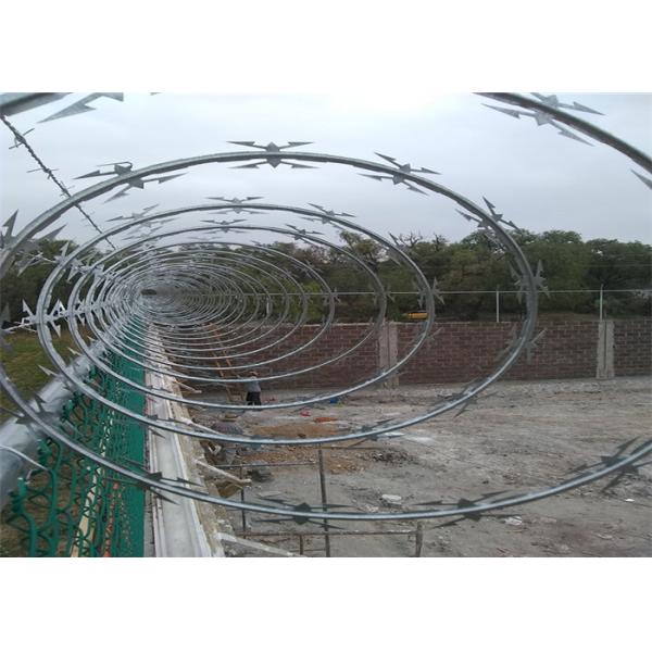 Concertina Cross Razor Wire CBT-60 , Razor Security Wire Hot Dipped Galvanized